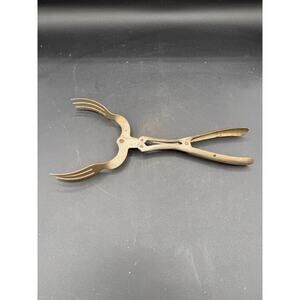 Handy Things Forked Salad Tongs | Vintage 1940s | Steel Utensil